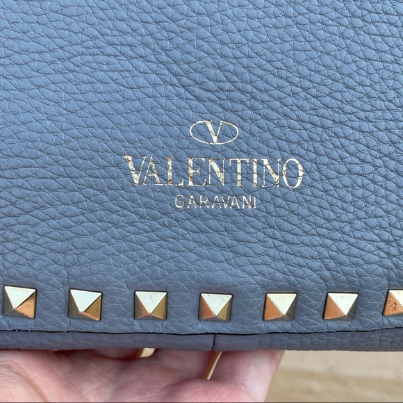 Valentino Rockstud reversible double-sided trapeze tote bag dusty rose and gray - Picture 5 of 17